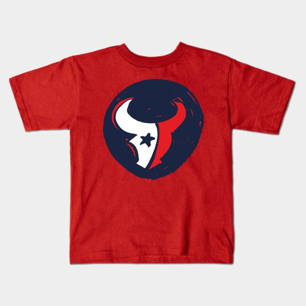 Houston Texaaaans 06 Kids T-Shirt by Very Simple Graph